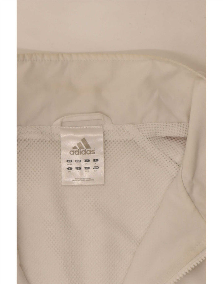 Adidas Mens Tracksuit Top Jacket UK 44/46 Large White Colourblock Polyester
