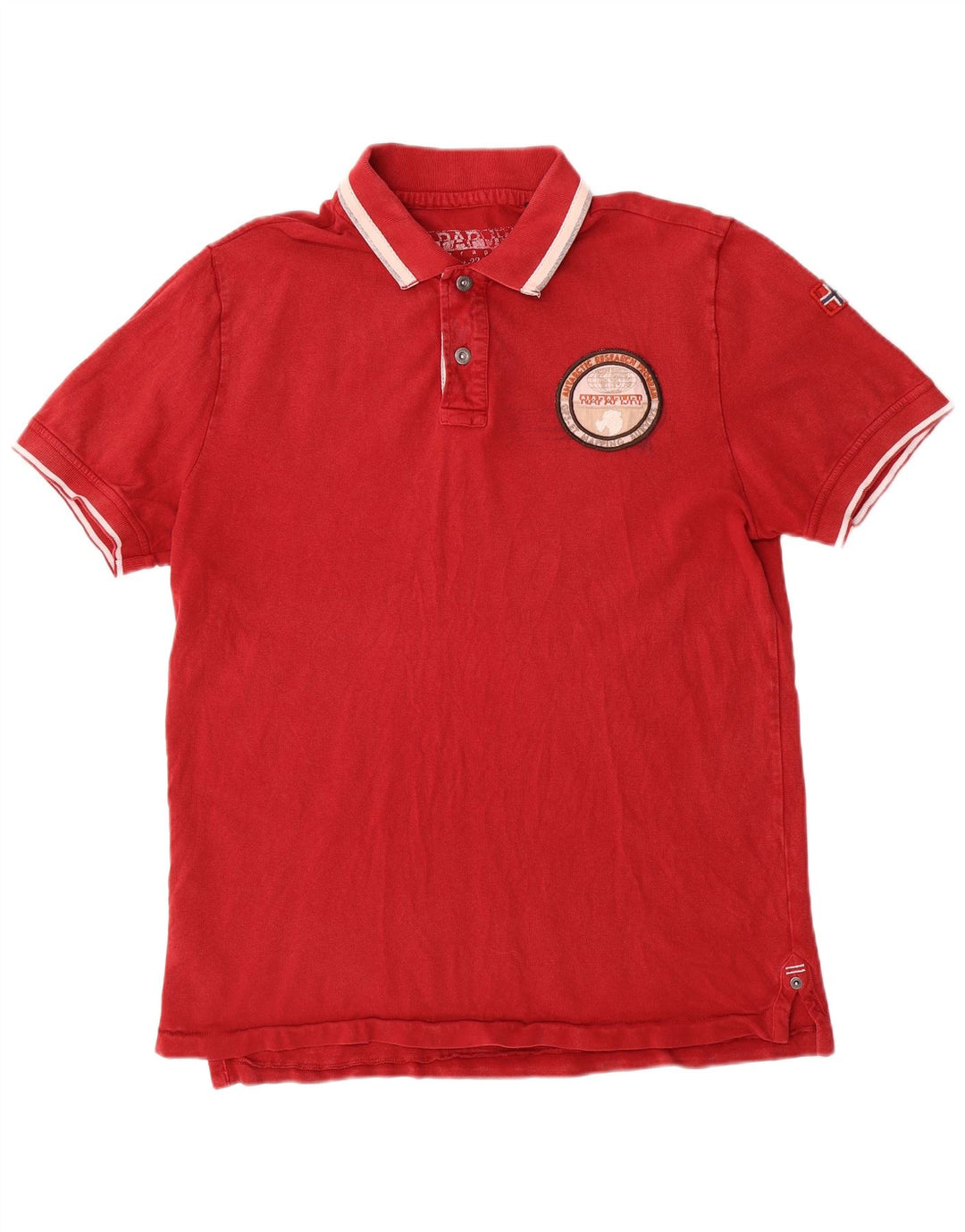 NAPAPIJRI Mens Geographic Polo Shirt Medium Red
