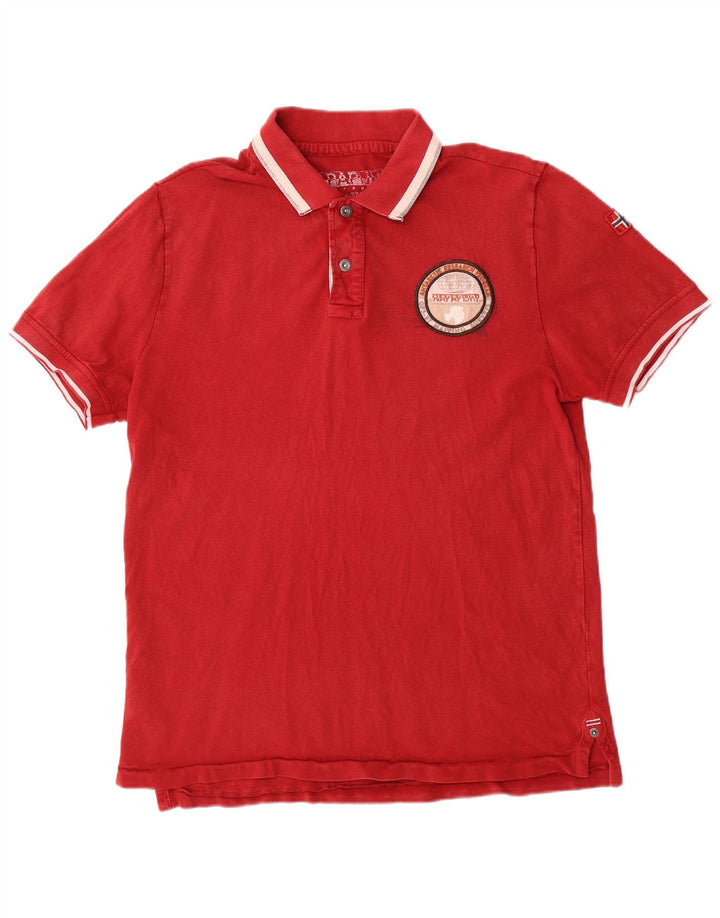 NAPAPIJRI Mens Geographic Polo Shirt Medium Red
