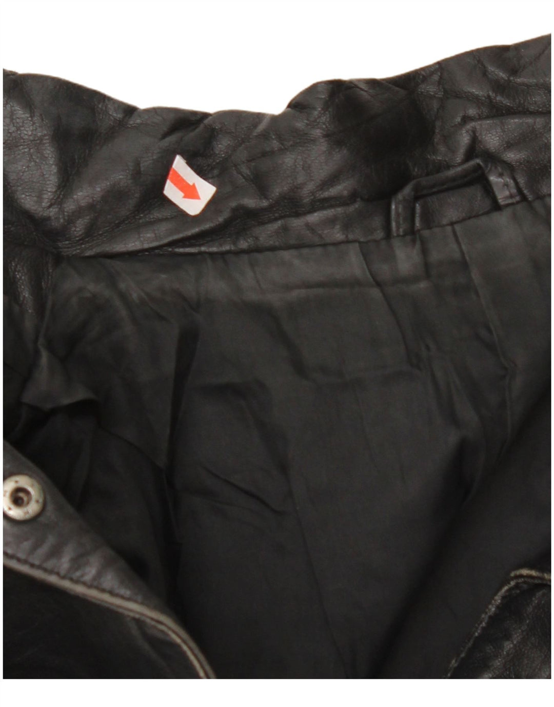 VINTAGE Womens Oversized Leather Jacket EU 42 Large Black Leather