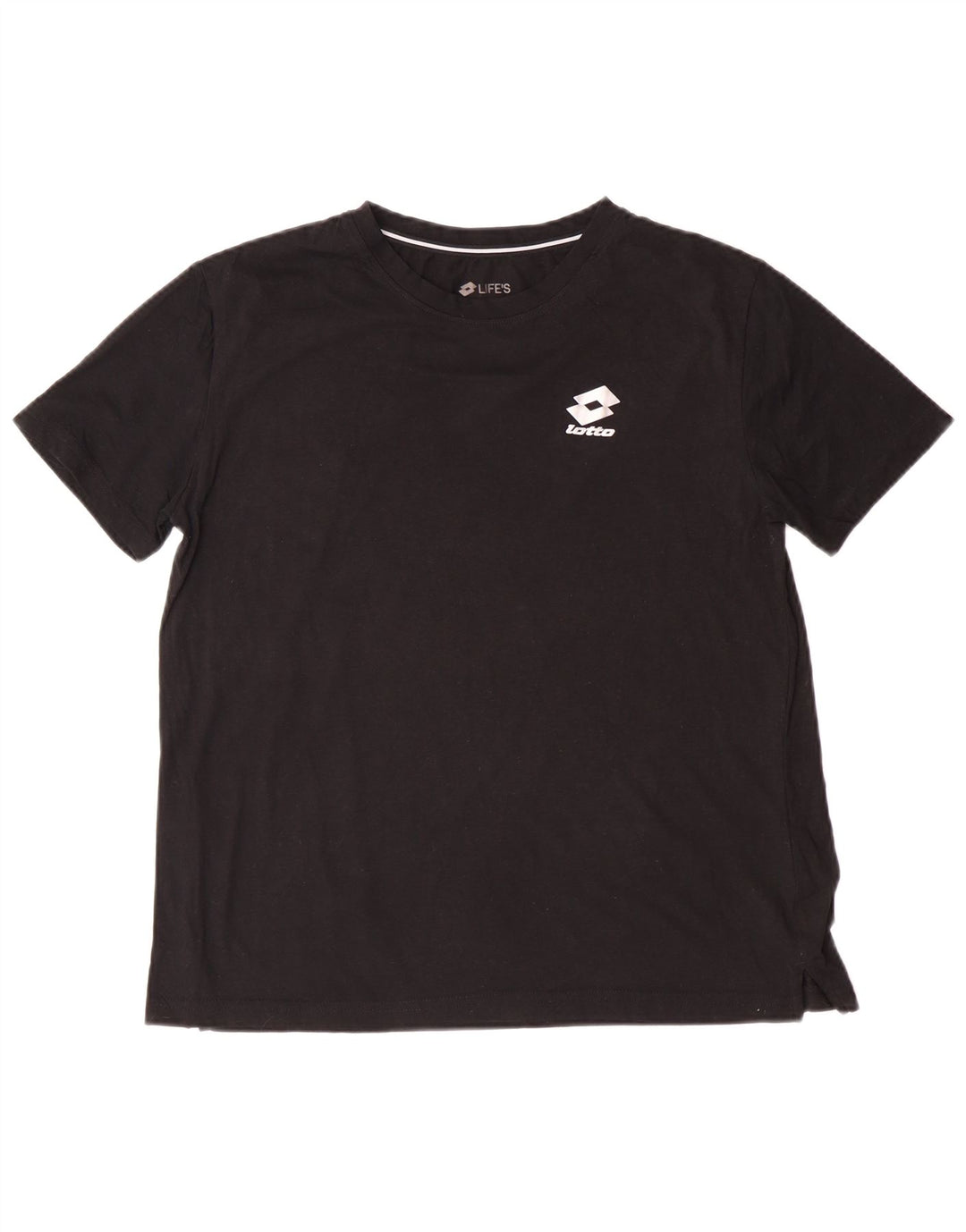 LOTTO Womens T-Shirt Top UK 16 Large Black Cotton