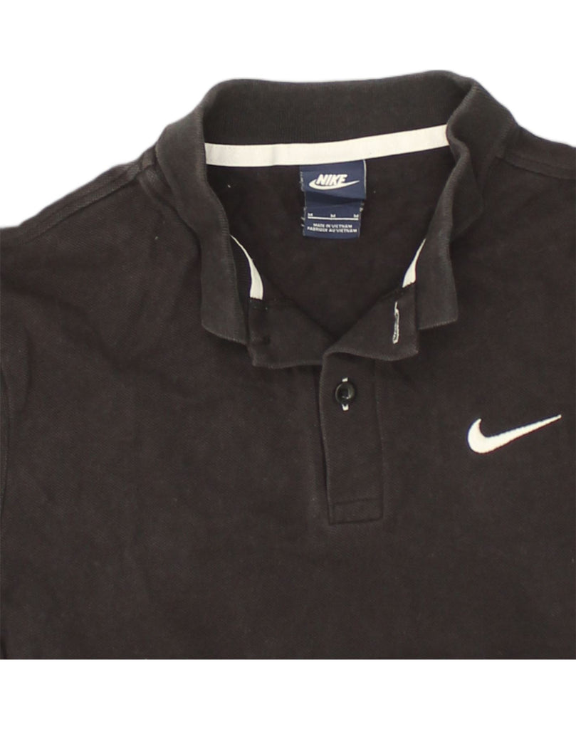 NIKE Mens Polo Shirt Medium Black Cotton | Vintage Nike | Thrift | Second-Hand Nike | Used Clothing | Messina Hembry 