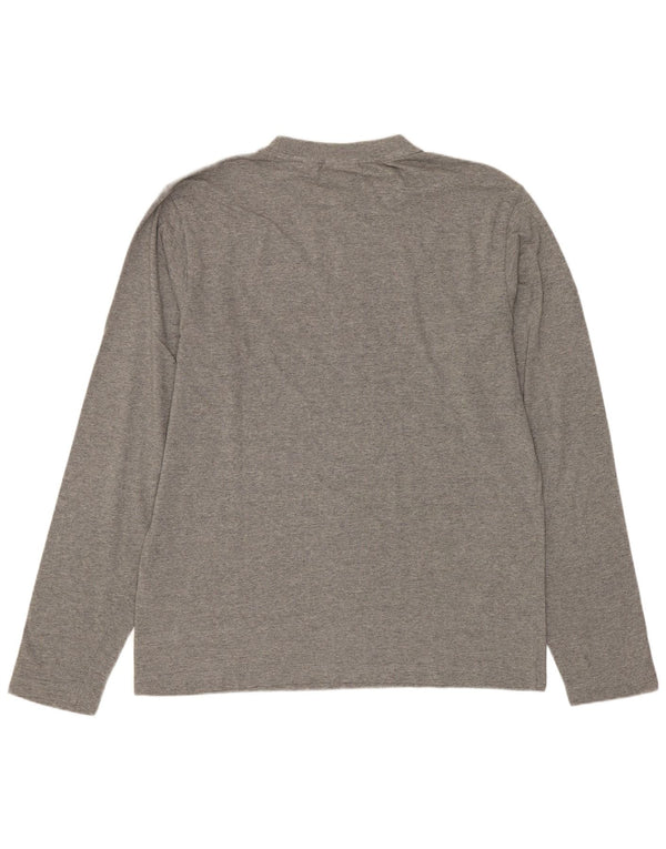 Fila Mens Graphic Top Long Sleeve Medium Grey Cotton