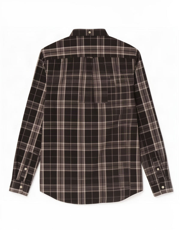 Lyle & Scott Mens Shirt Small Black Check Cotton