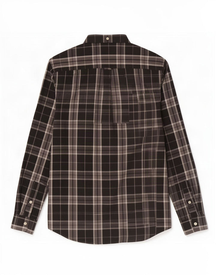 Lyle & Scott Mens Shirt Small Black Check Cotton