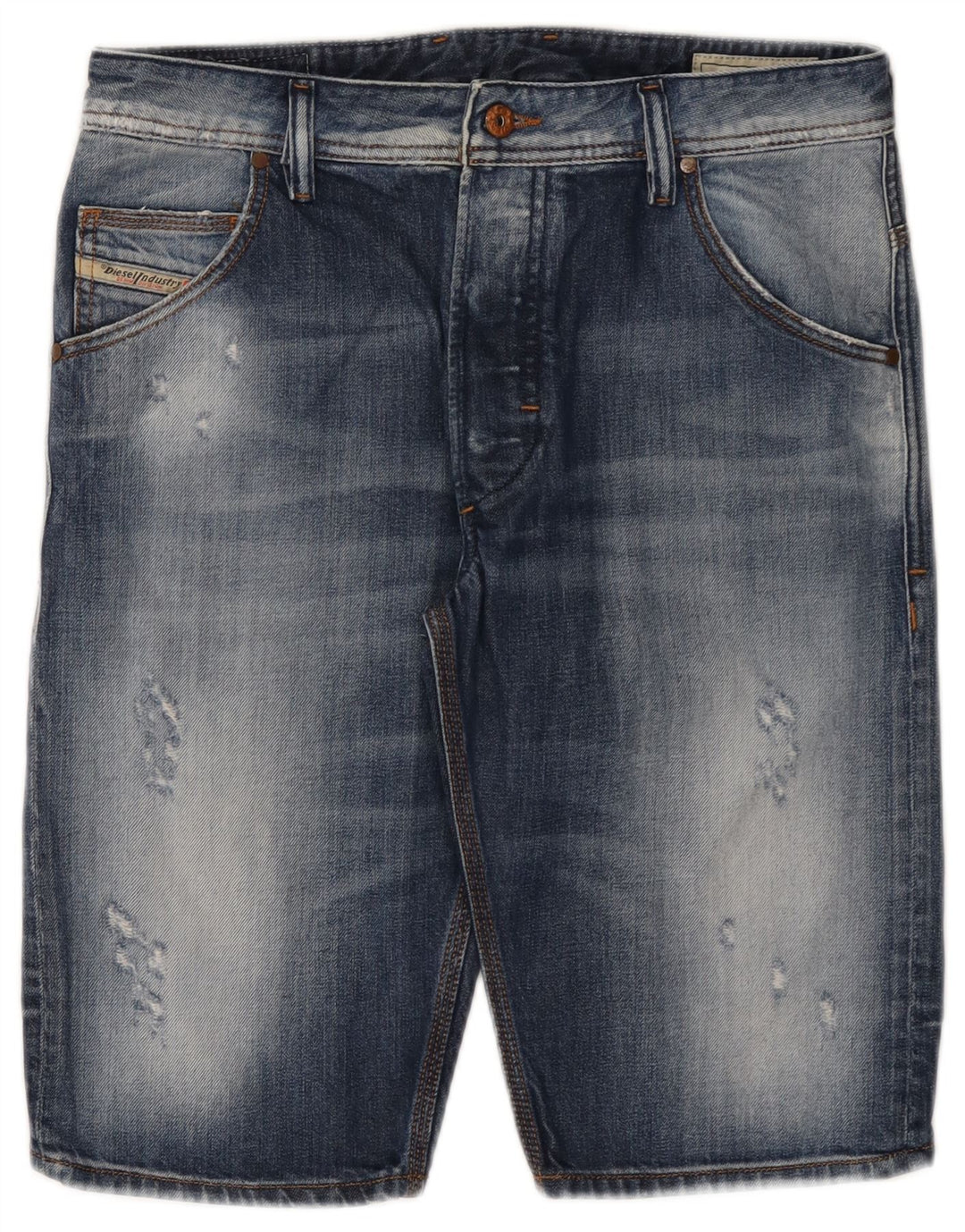 Diesel Mens Distressed Denim Shorts W29 Small Blue Cotton