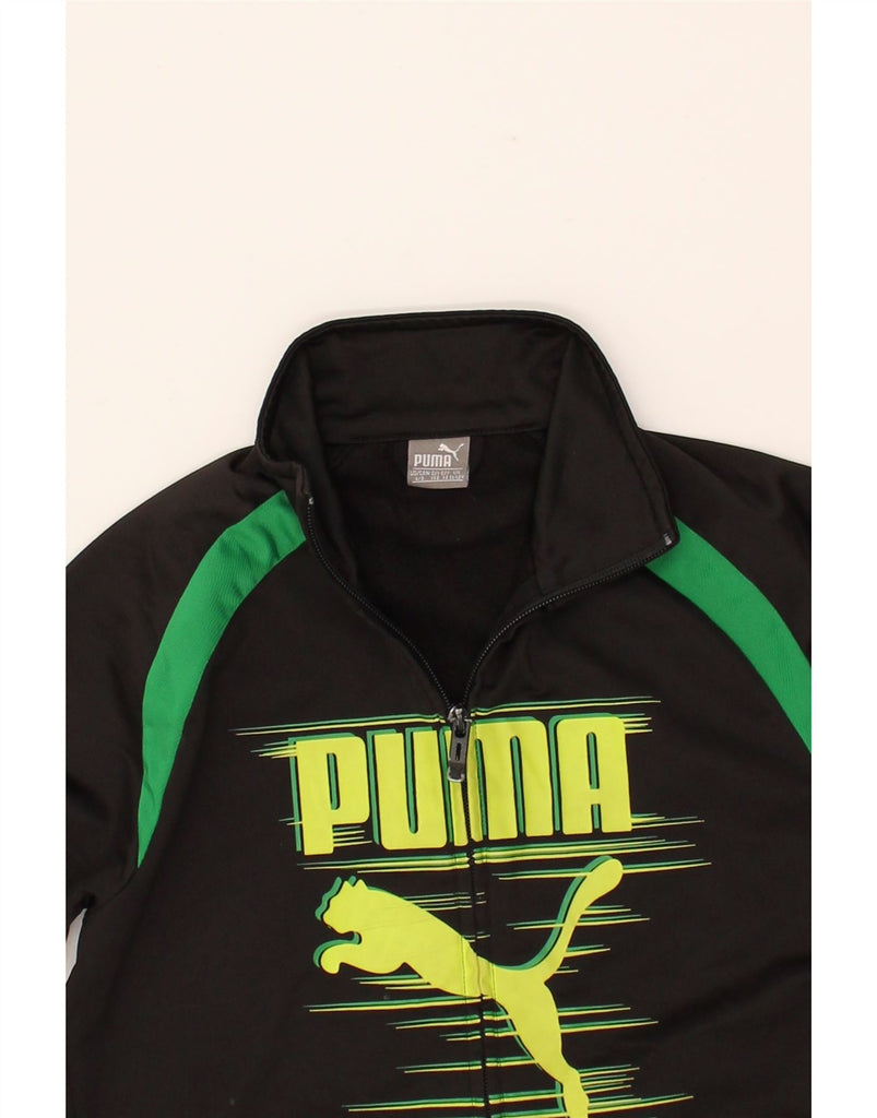 PUMA Boys Tracksuit Top Jacket 11-12 Years Large  Black Colourblock Vintage Puma and Second-Hand Puma from Messina Hembry 