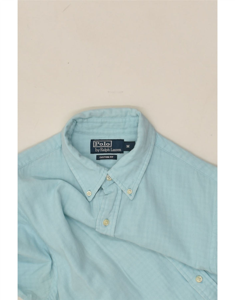 POLO RALPH LAUREN Mens Custom Fit Shirt Medium Blue Cotton | Vintage Polo Ralph Lauren | Thrift | Second-Hand Polo Ralph Lauren | Used Clothing | Messina Hembry 