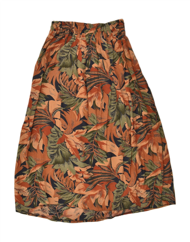 VINTAGE Womens A-Line Skirt W28 Medium Brown Floral | Vintage Vintage | Thrift | Second-Hand Vintage | Used Clothing | Messina Hembry 