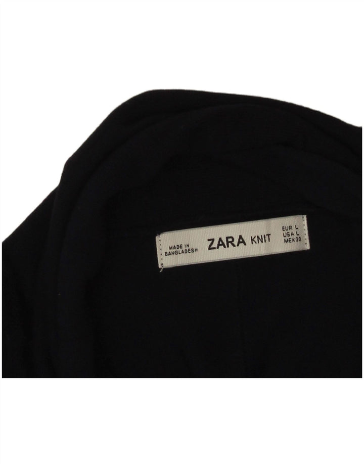 Zara Womens Open Cardigan Sweater UK 16 Large Navy Blue