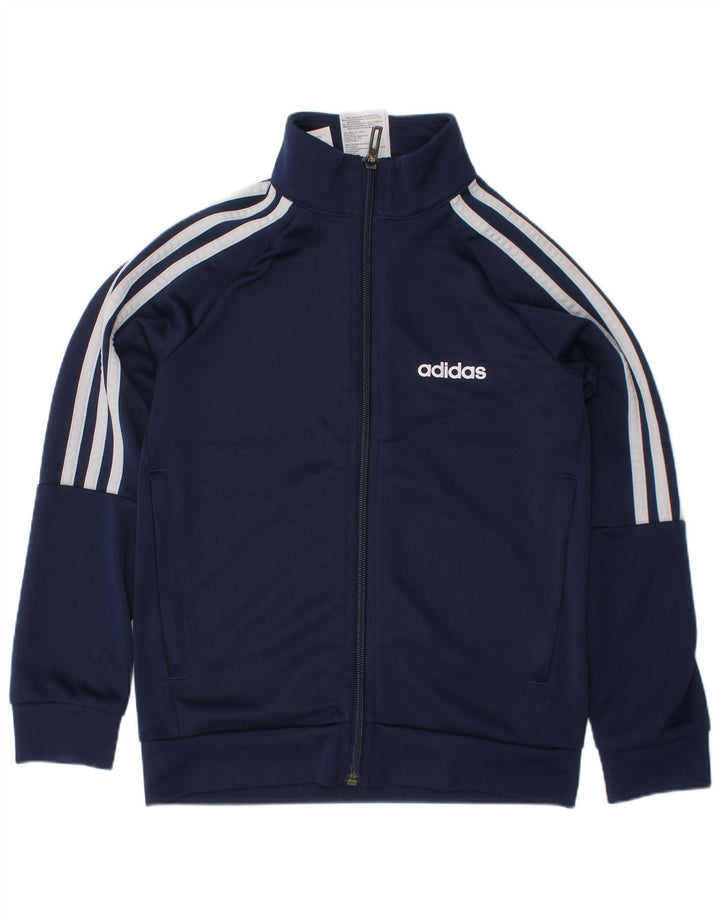 ADIDAS Boys Aeroready Tracksuit Trousers 7-8 Years Navy Blue Polyester