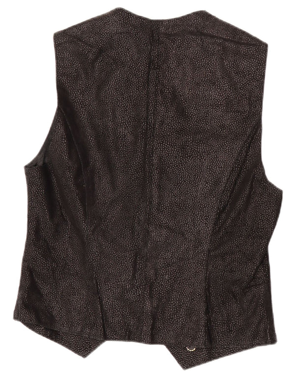 Vintage Womens Waistcoat UK 14 Medium Black