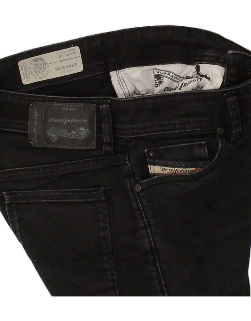 DIESEL Mens Sleenker Slim Skinny Jeans W30 L32 Black Cotton | Vintage Diesel | Thrift | Second-Hand Diesel | Used Clothing | Messina Hembry 