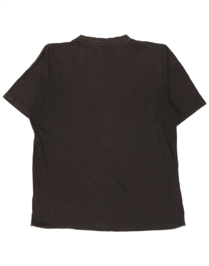 KAPPA Mens Graphic T-Shirt Top Small Black Cotton