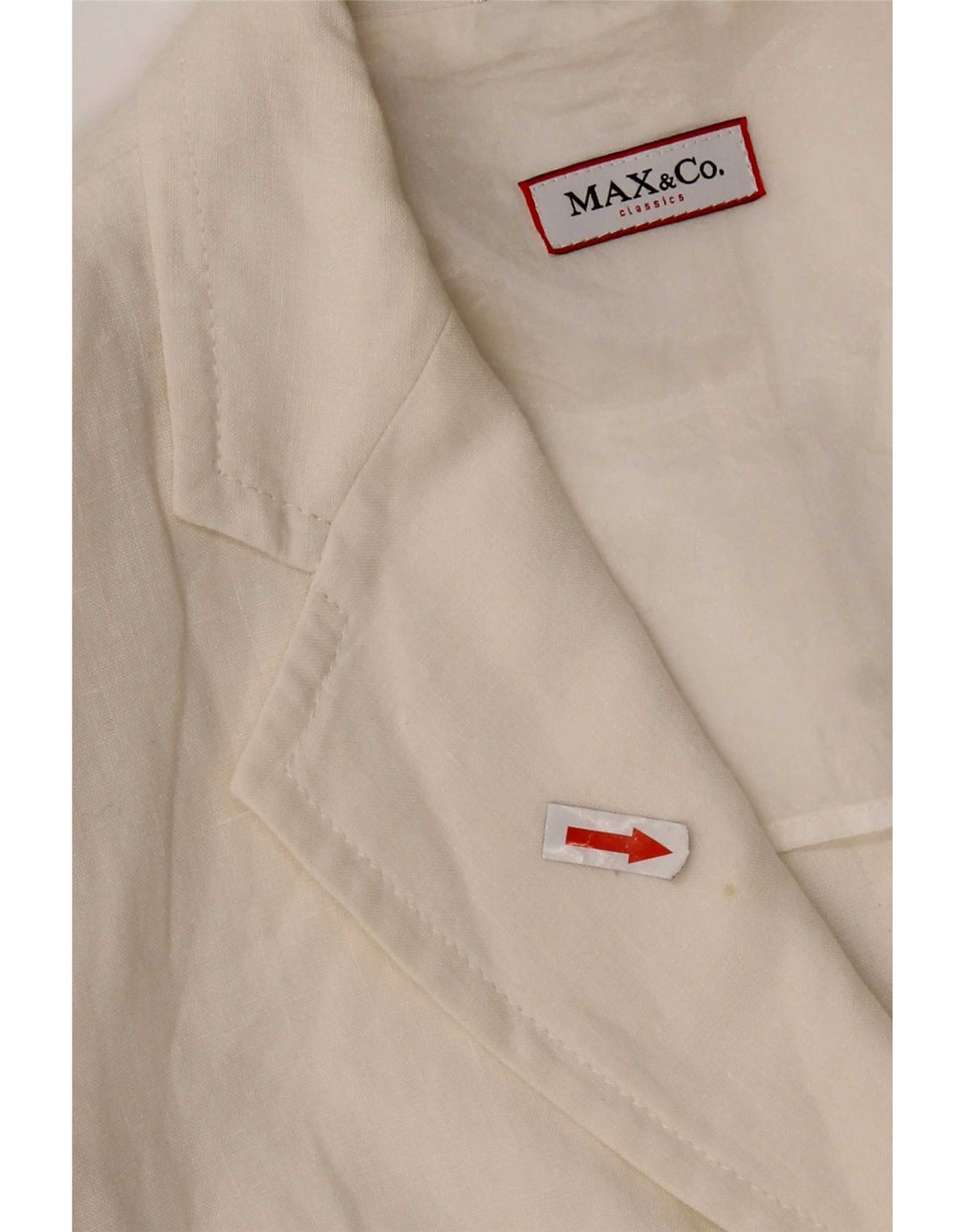 Max & Co. Womens 3 Button Blazer Jacket UK 8 Small White Linen