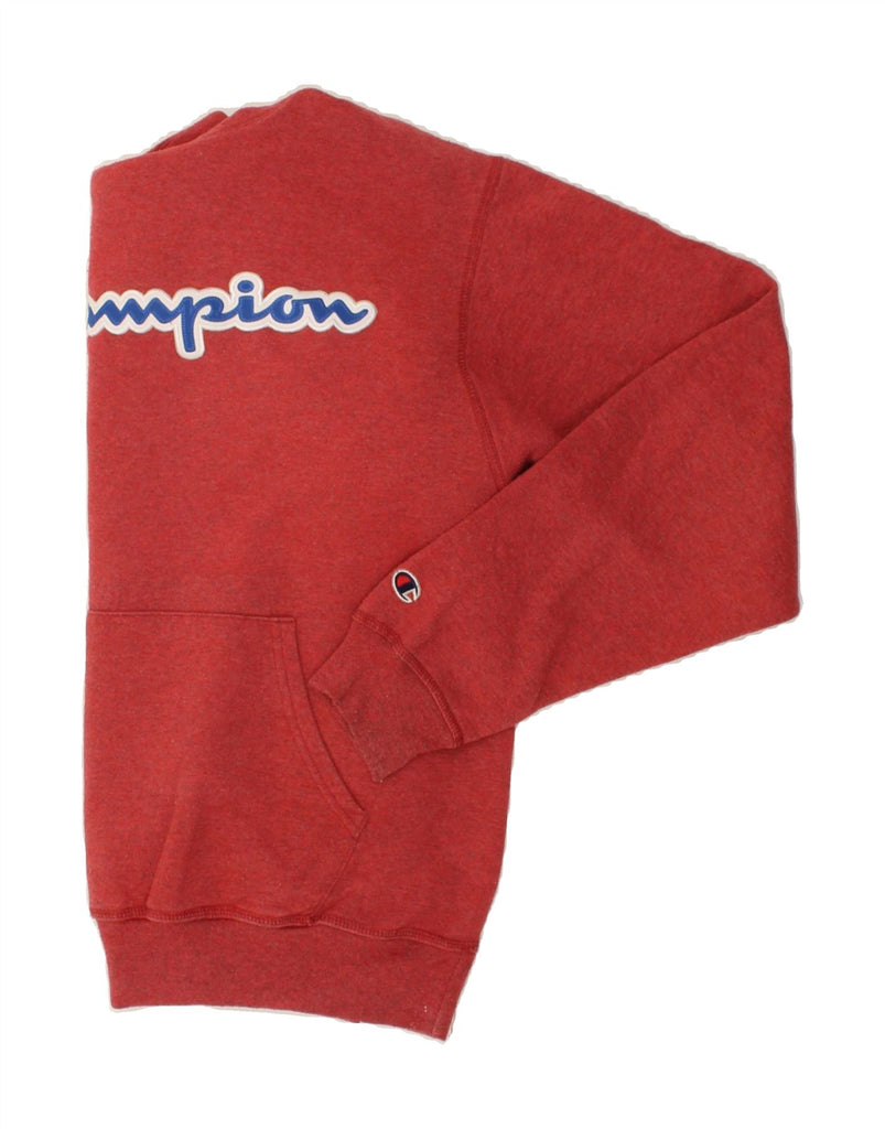 CHAMPION Mens Graphic Hoodie Jumper Medium Red Cotton | Vintage Champion | Thrift | Second-Hand Champion | Used Clothing | Messina Hembry 