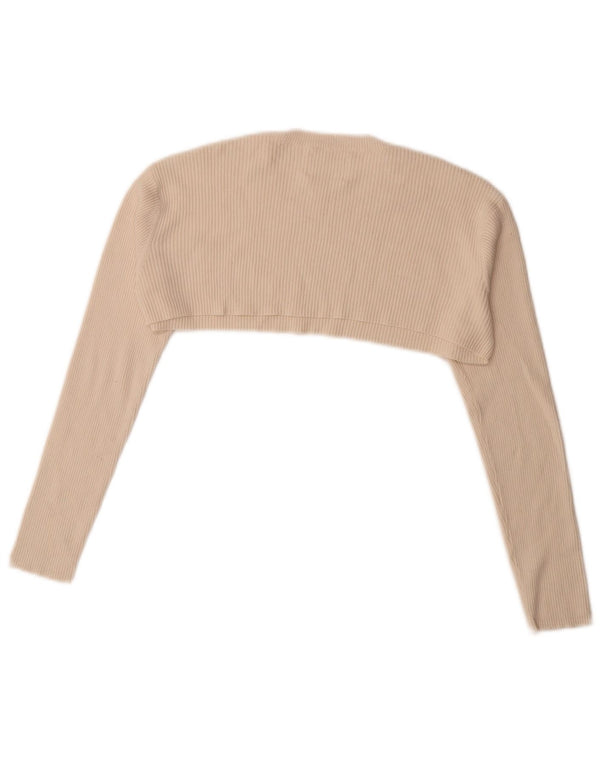Zara Girls Long Sleeve Crop Top 13-14 Years Off White