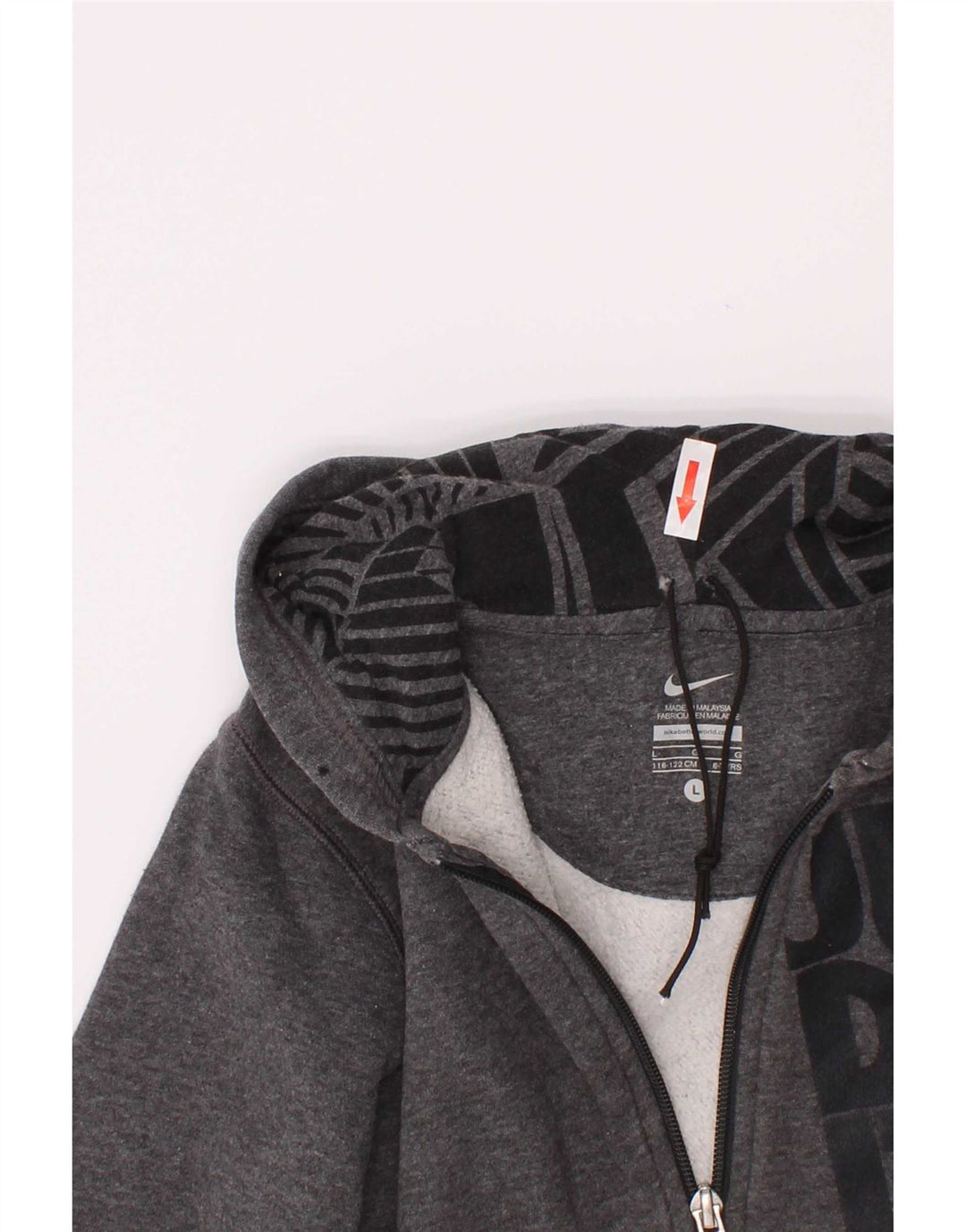 Nike Boys Graphic Zip Hoodie Sweater 6-7 Years Grey