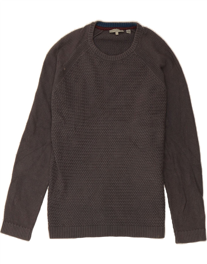 TED BAKER Mens Crew Neck Jumper Sweater Size 4 Large Grey Cotton Vintage Ted Baker and Second-Hand Ted Baker from Messina Hembry 