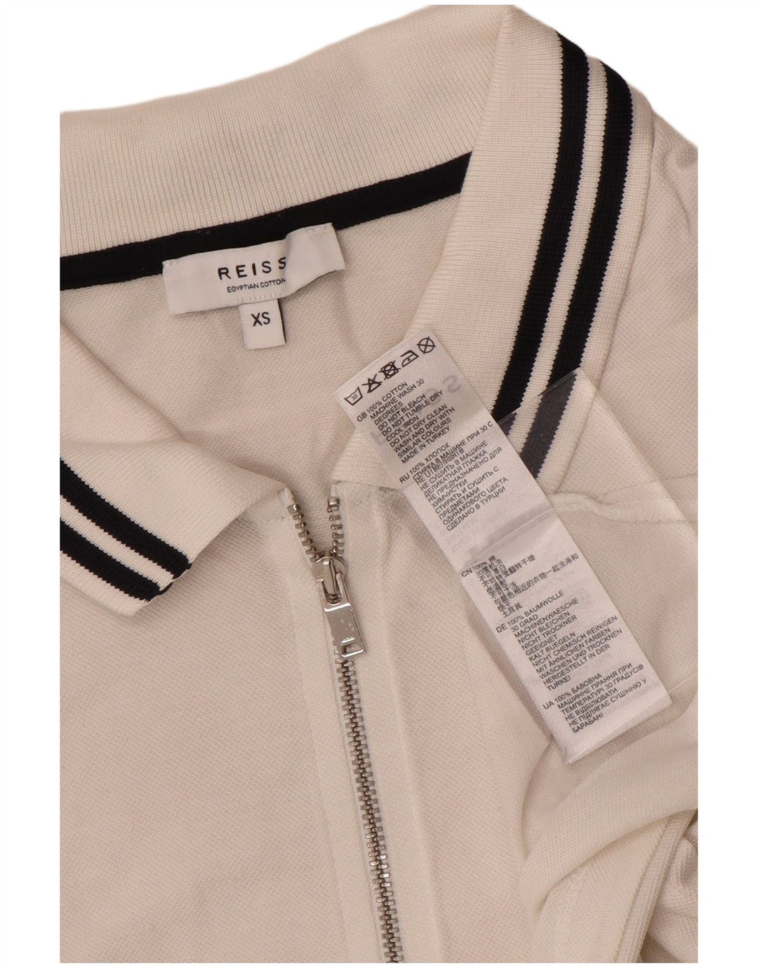 Reiss Mens Polo Shirt XS White Cotton