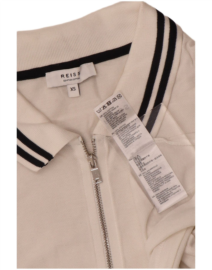 Reiss Mens Polo Shirt XS White Cotton