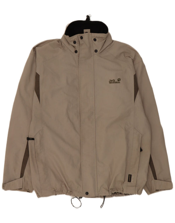 Jack Wolfskin Mens Rain Jacket UK 40/42 Large Grey Colourblock Polyester
