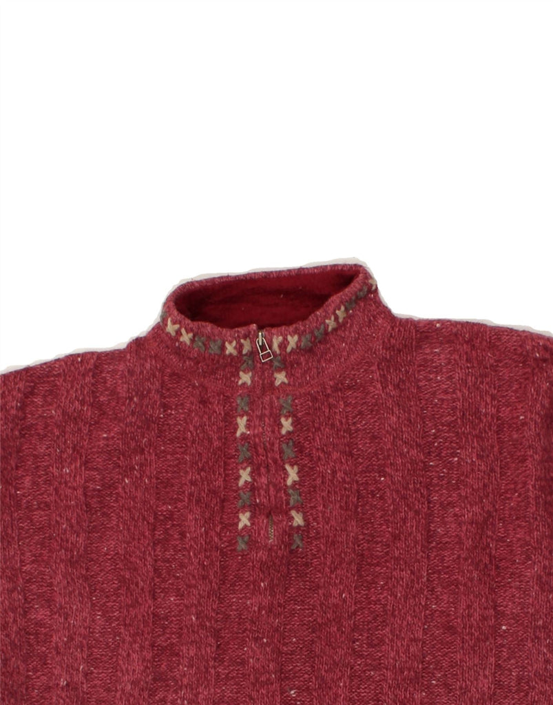 WOOLRICH Womens Zip Neck Jumper Sweater XL Maroon Ramie | Vintage Woolrich | Thrift | Second-Hand Woolrich | Used Clothing | Messina Hembry 