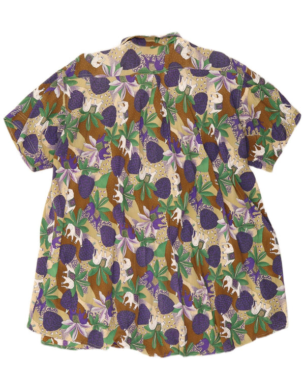 Vintage Womens Short Sleeve Shirt Blouse IT 46 Large Multicoloured