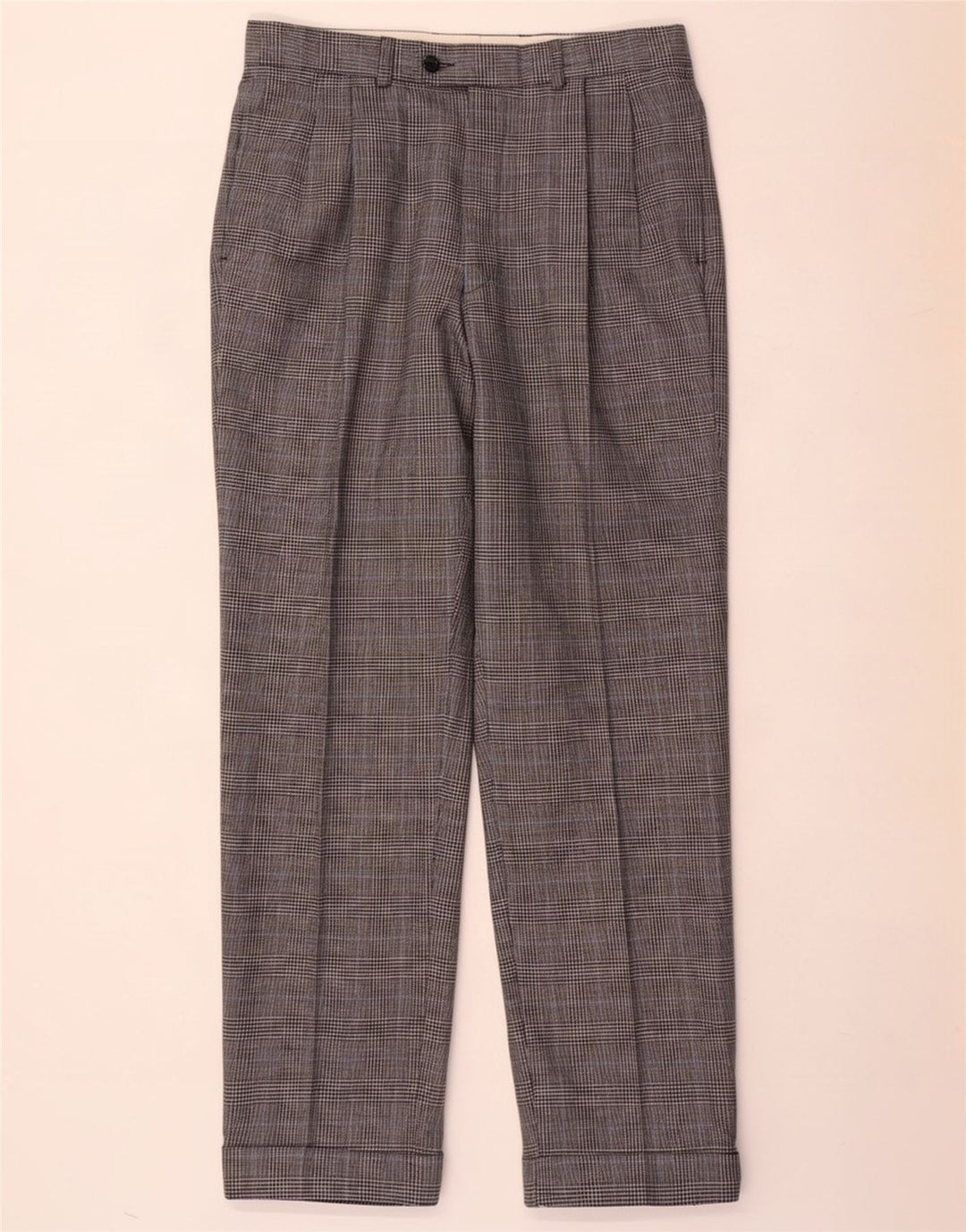 Marks & Spencer Mens St. Michael Pegged Suit Trousers W32 L31 Grey Check