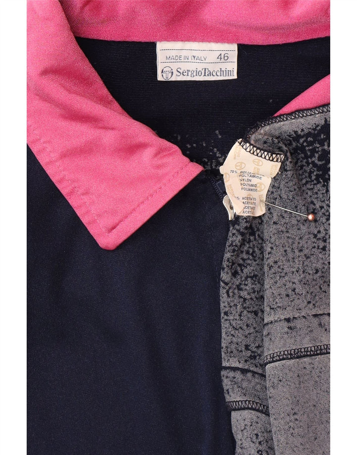 SERGIO TACCHINI Mens Graphic Tracksuit Top Jacket Small Navy Blue