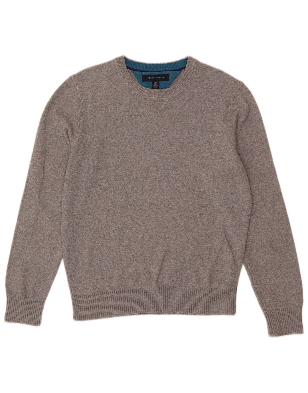 Tommy Hilfiger Mens Crew Neck Jumper Sweater Small Grey Cotton