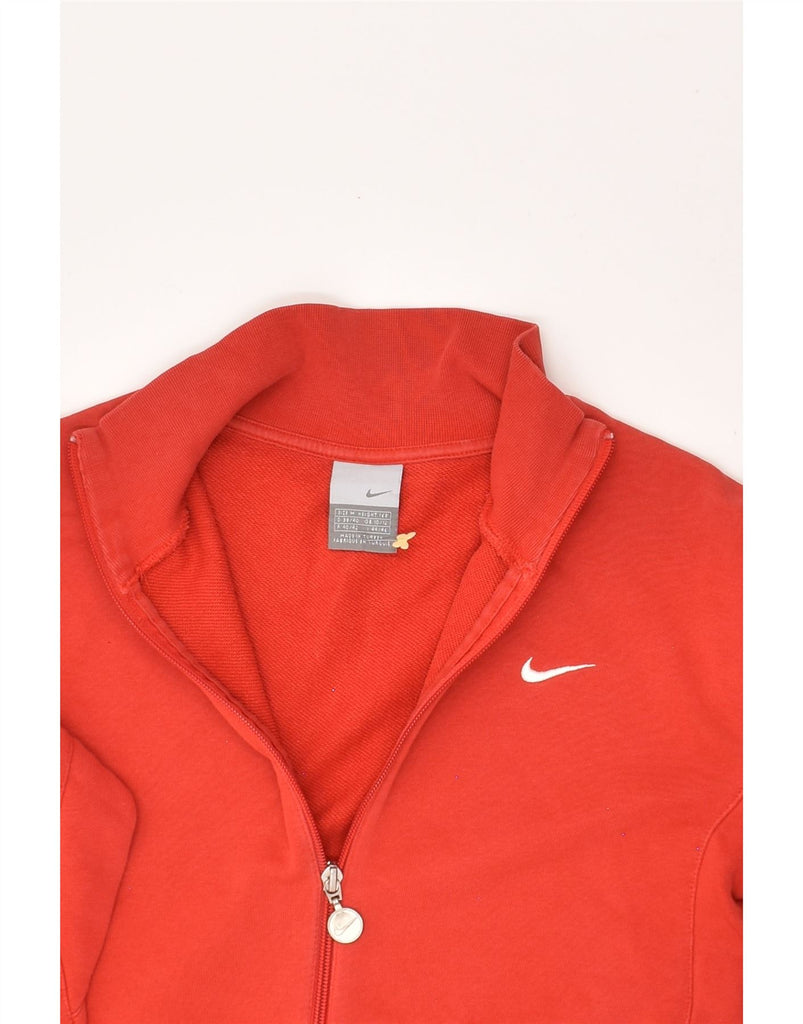 NIKE Womens Tracksuit Top Jacket UK 10/12 Medium Red Cotton | Vintage Nike | Thrift | Second-Hand Nike | Used Clothing | Messina Hembry 