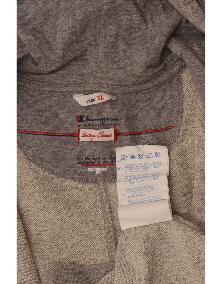 CHAMPION Womens Heritage Classics Zip Hoodie Sweater UK 18 XL Grey
