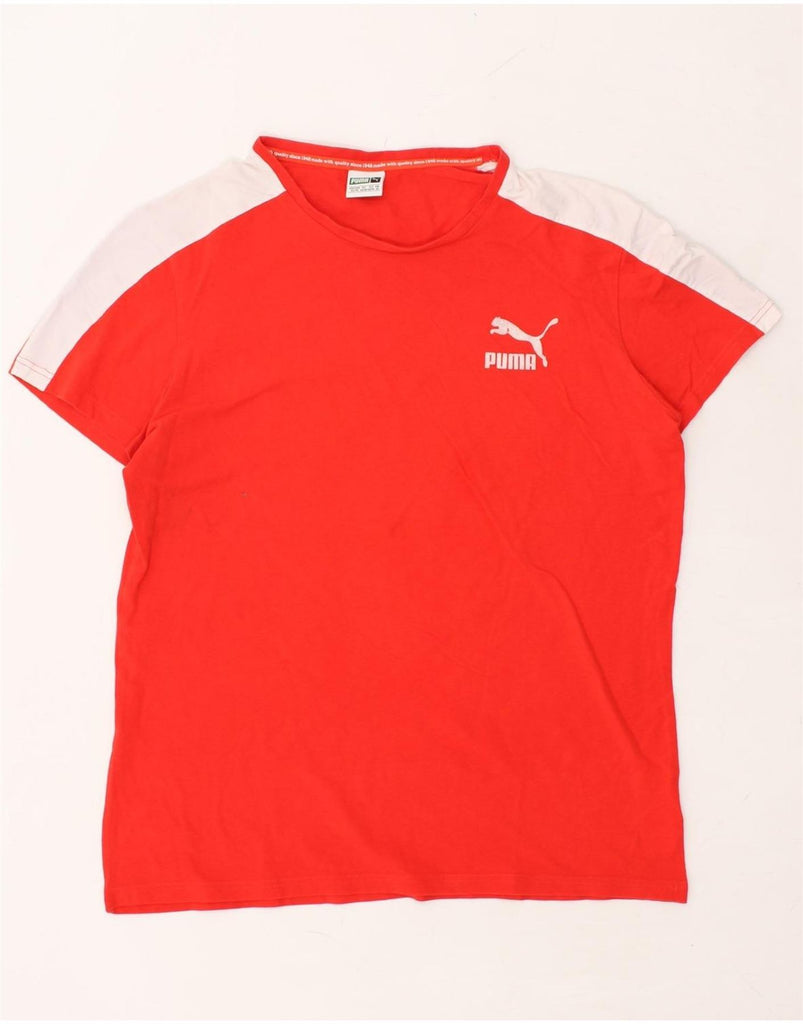 PUMA Mens T-Shirt Top XL Red Cotton | Vintage Puma | Thrift | Second-Hand Puma | Used Clothing | Messina Hembry 