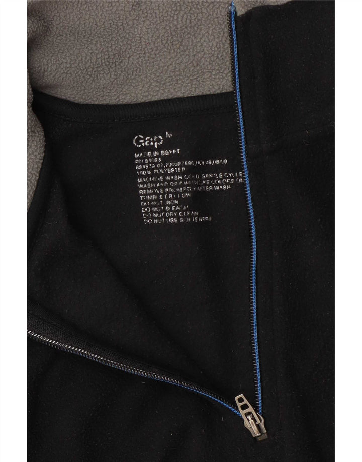 Gap Mens Zip Neck Fleece Jumper Medium Black Polyester
