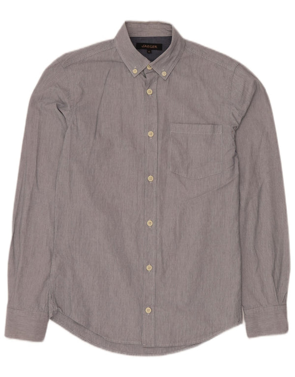 JAEGER Mens Shirt XS Navy Blue Pinstripe Cotton