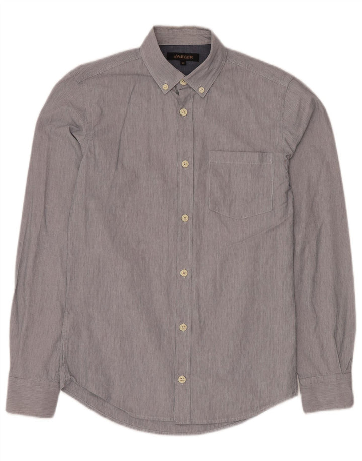 JAEGER Mens Shirt XS Navy Blue Pinstripe Cotton