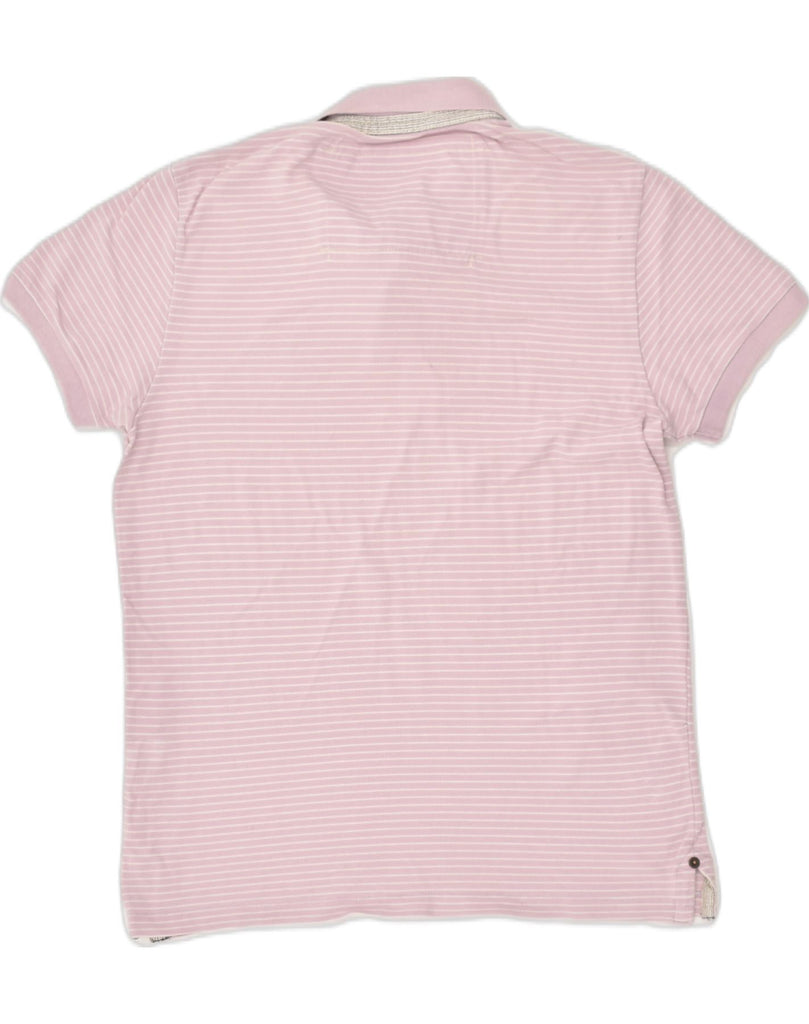 BLAUER Mens Polo Shirt Small Pink Striped Cotton | Vintage Blauer | Thrift | Second-Hand Blauer | Used Clothing | Messina Hembry 