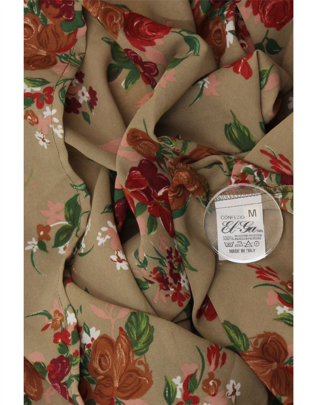 VINTAGE Womens A-Line Skirt Medium W28  Beige Floral Polyester