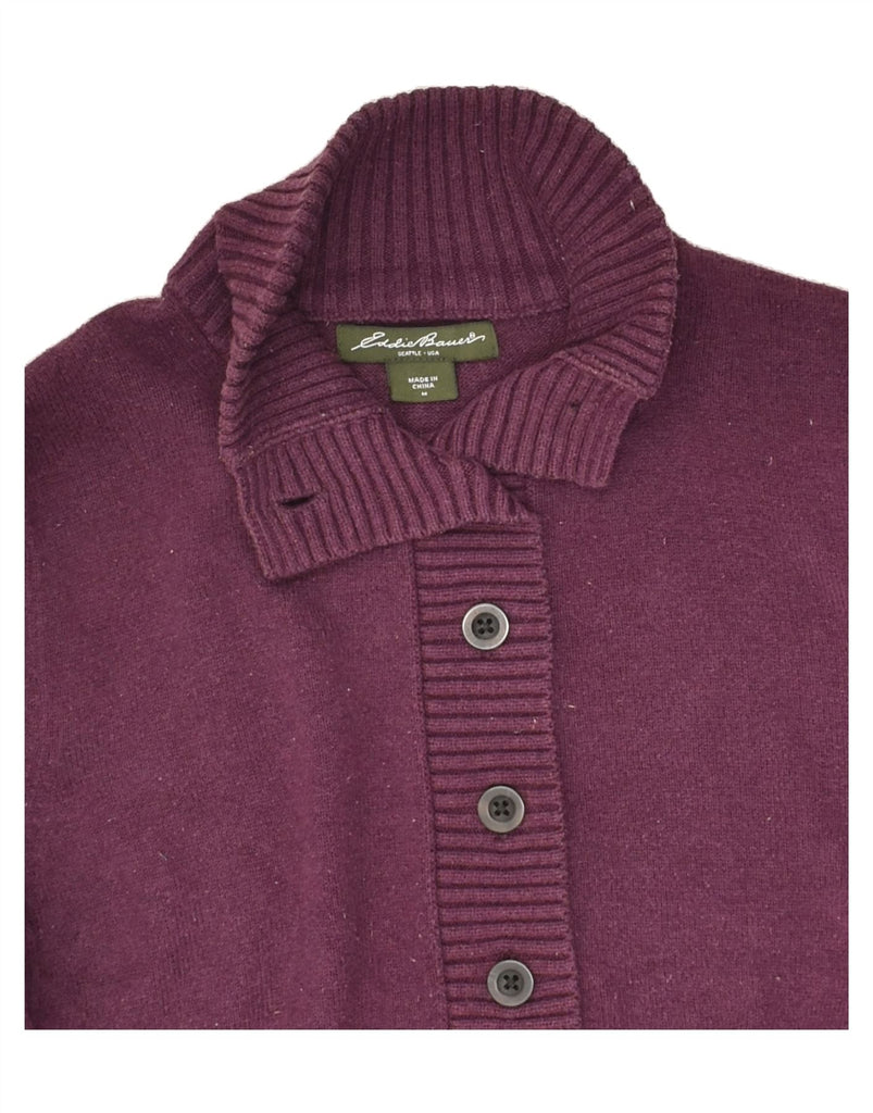 EDDIE BAUER Womens Button Neck Jumper Sweater UK 14 Medium Purple Cotton | Vintage Eddie Bauer | Thrift | Second-Hand Eddie Bauer | Used Clothing | Messina Hembry 