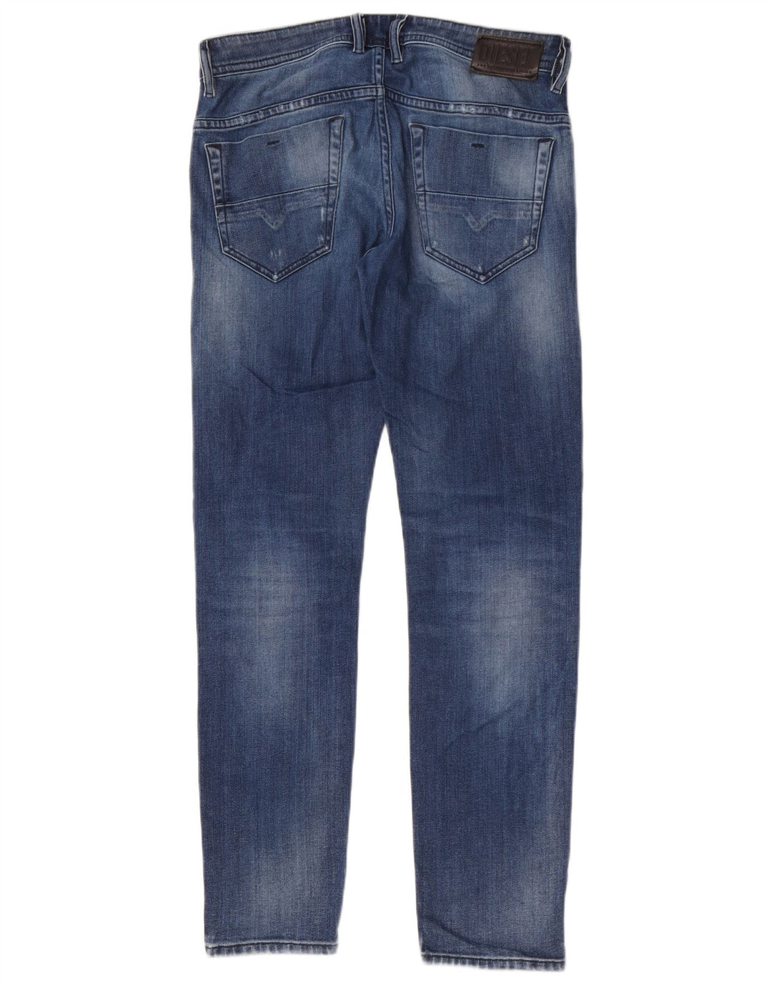 Diesel Mens Distressed Slim Jeans W30 L32 Blue Cotton