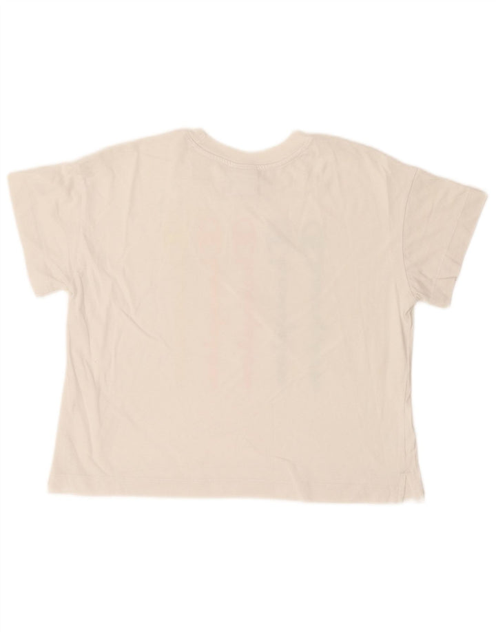 Champion Womens Crop Graphic T-Shirt Top UK 14 Medium White