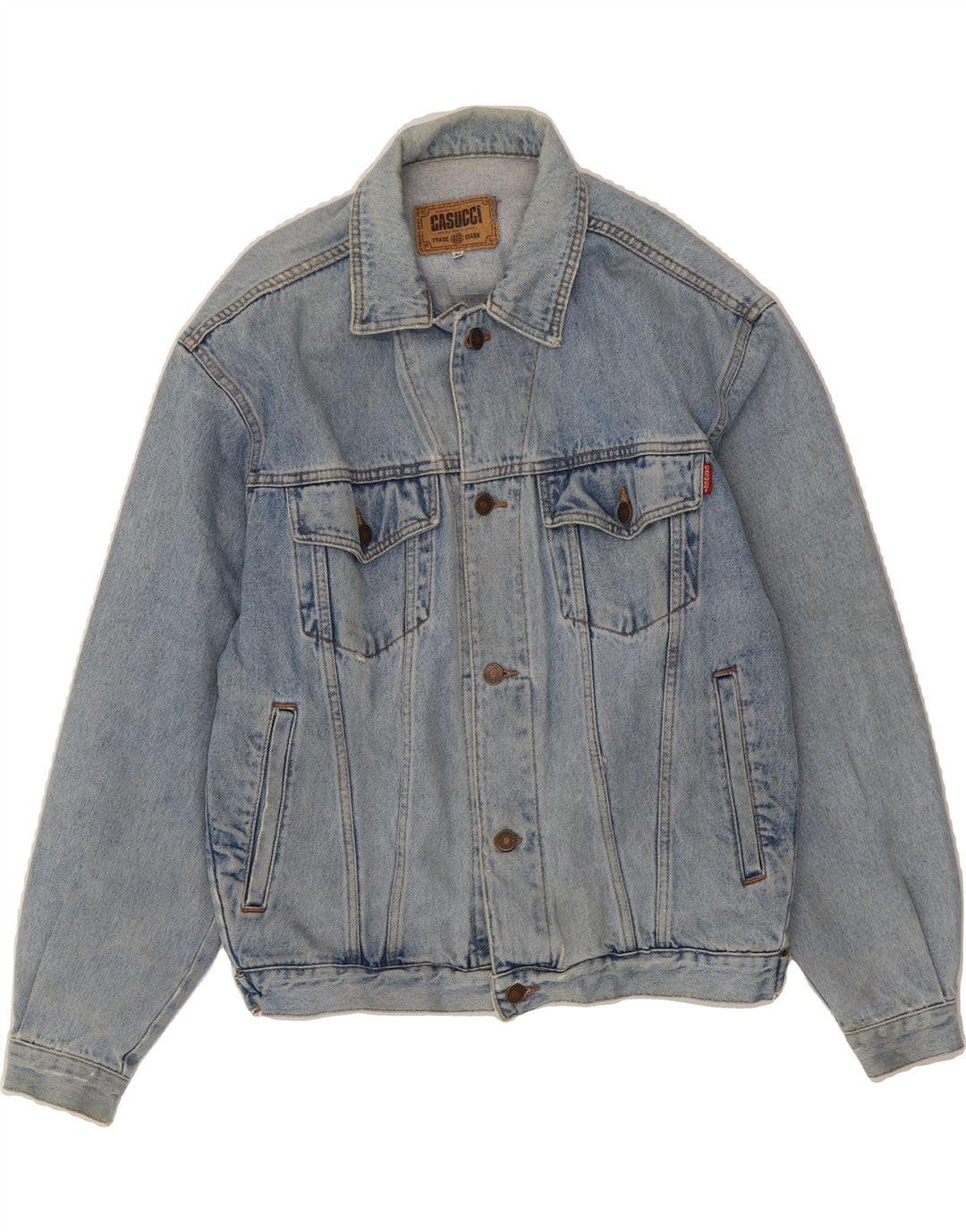 CASUCCI Mens Denim Jacket UK 38 Medium Blue Vintage Casucci and Second-Hand Casucci from Messina Hembry 