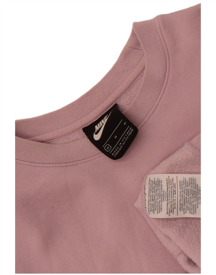 Nike Womens Sweatshirt Jumper UK 14 Medium Pink Cotton