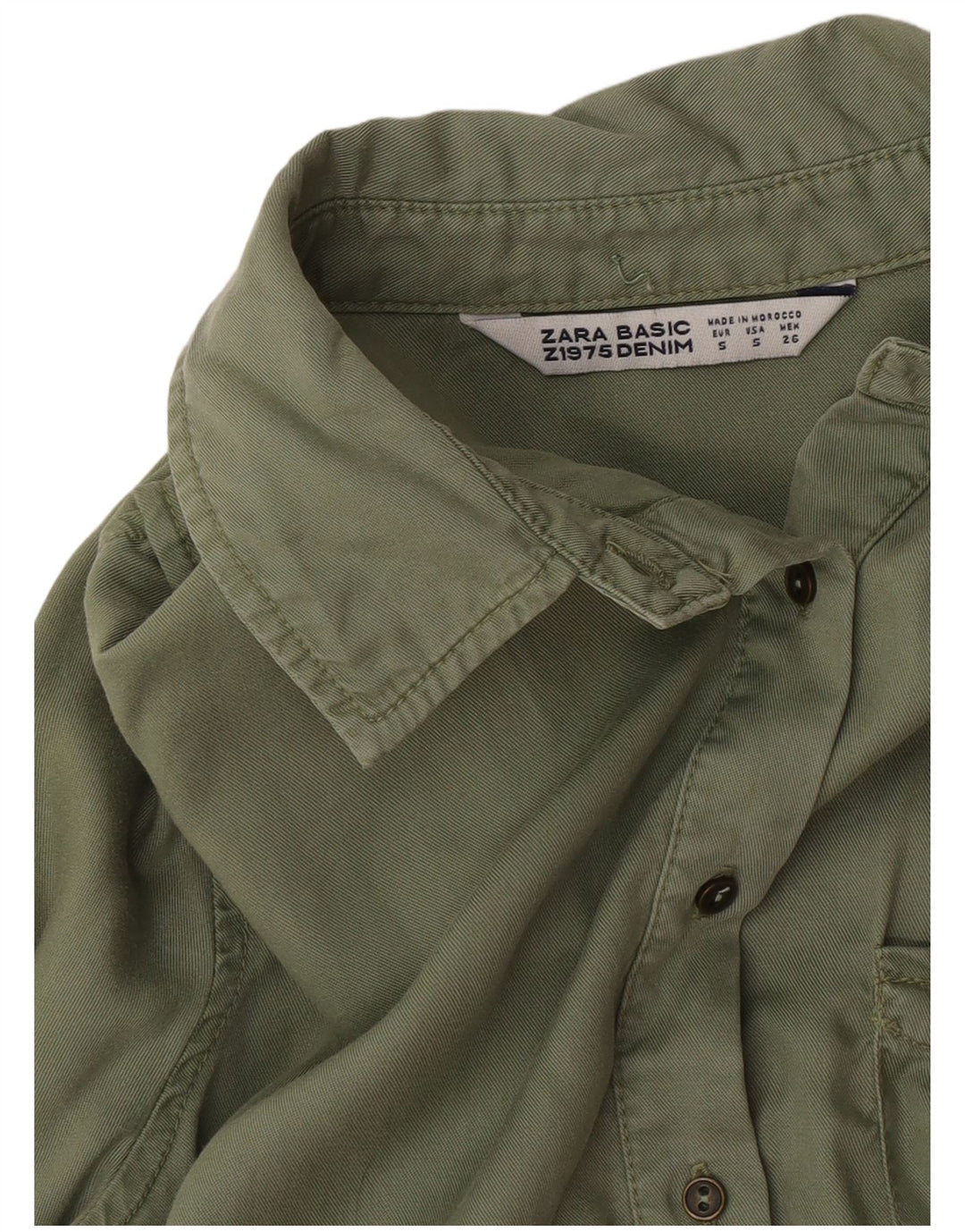 Zara Womens Military Shirt UK 10 Small Green