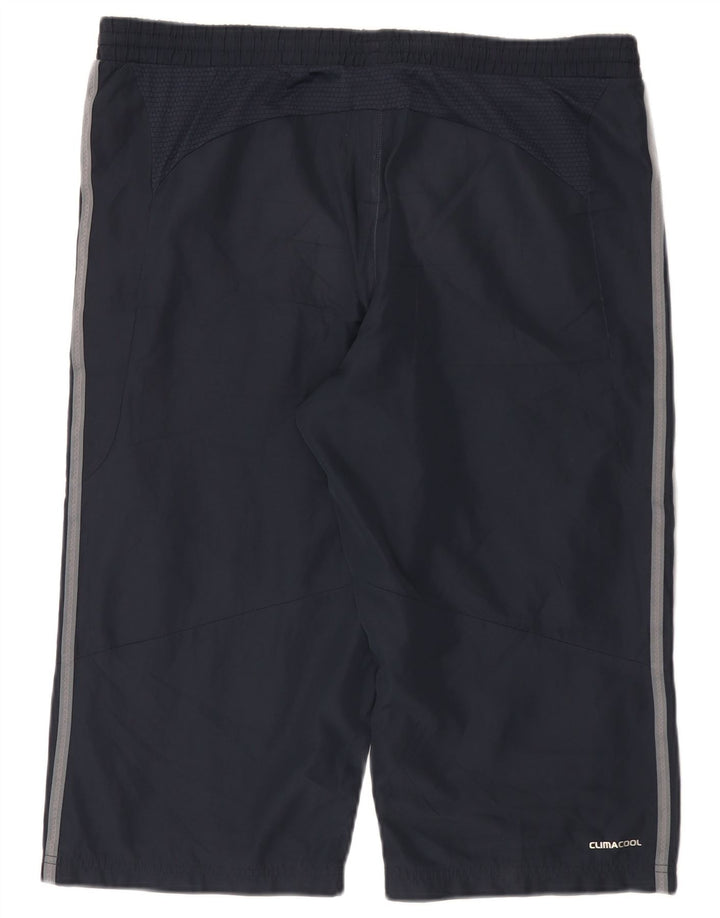 Adidas Mens Bermuda Sport Shorts Medium  Navy Blue Colourblock Polyester