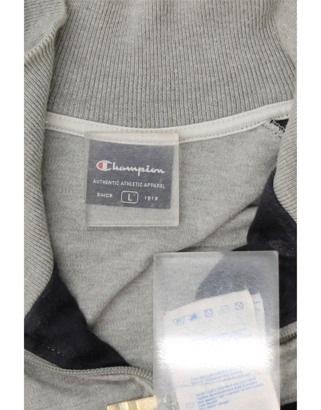 Champion Mens Tracksuit Top Jacket Large Grey Colourblock Cotton