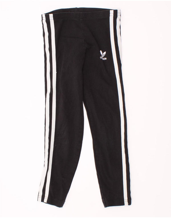 Adidas Girls Tracksuit Trousers 5-6 Years Black Cotton
