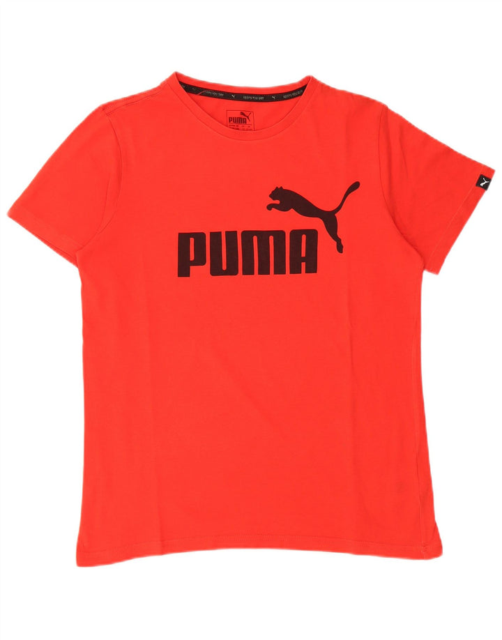 PUMA Boys Graphic T-Shirt Top 13-14 Years Red Cotton