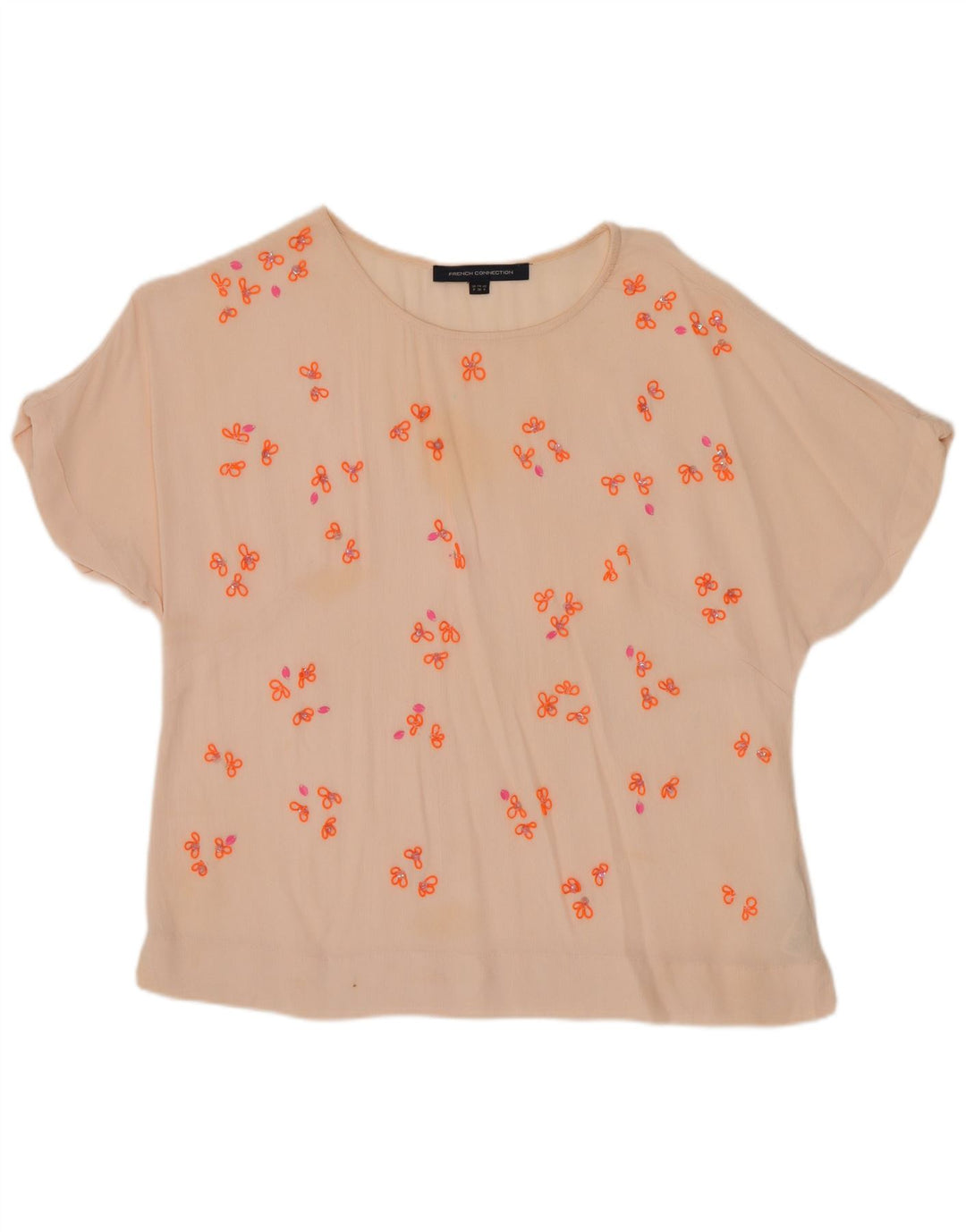 French Connection Womens Blouse Top UK 8 Small Pink Floral Viscose